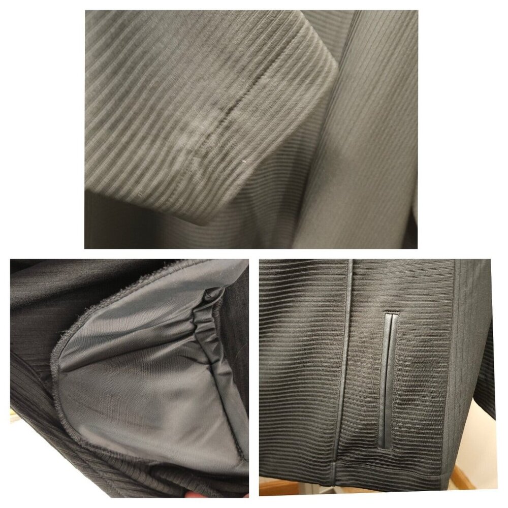 Womens Jacket 30/32 Black Full Zip Avenue Ribbed High Neck Long Sleeve Stretch - Picture 5 of 7